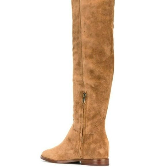 Ash Jess Tall Suede Over the Knee Hidden Wedge Boots Russet Brown -6 - Picture 3 of 6